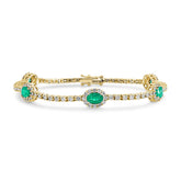 Emerald & Diamond Tennis Bracelet - Dracakis Jewellers